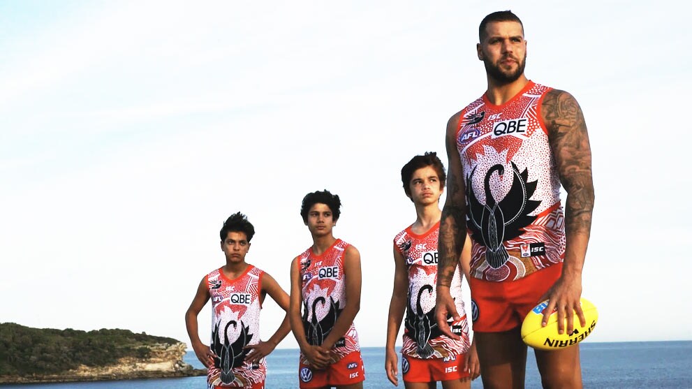 FranklinIndJump400ss.jpg Lance Franklin models the Swans' 2018 indigenous jumper - AFL,Adelaide Crows,Brisbane Lions,Carlton Blues,Collingwood Magpies,Essendon Bombers,Fremantle Dockers,Geelong Cats,Gold Coast Suns,GWS Giants,Hawthorn Hawks,Melbourne Demons,North Melbourne Kangaroos,Port Adelaide Power,Richmond Tigers,St Kilda Saints,Sydney Swans,West Coast Eagles,Western Bulldogs,Indigenous